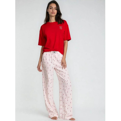 Піжама Victoria’s Secret Flannel Short-Sleeve Long Tee-Jama Set