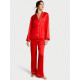 Піжама Victoria’s Secret Signature Satin Heart Long Pajama Set Red