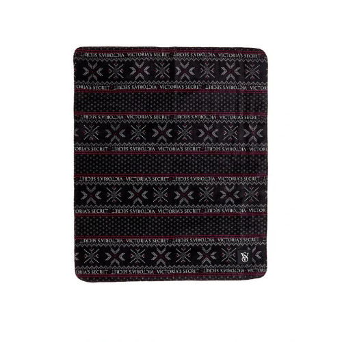 Плед Victoria's Secret Fuzzy Black & Red Sherpa