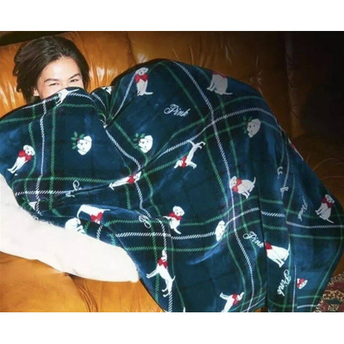 Плед Victoria's Secret PINK Dog Print Holiday Blanket