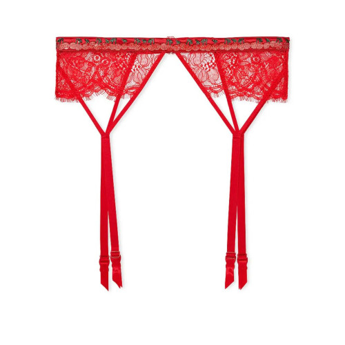 Пояс Для Панчіх Victoria’s Secret Very Sexy Shine Strap Lace Garter Belt Cherry Red