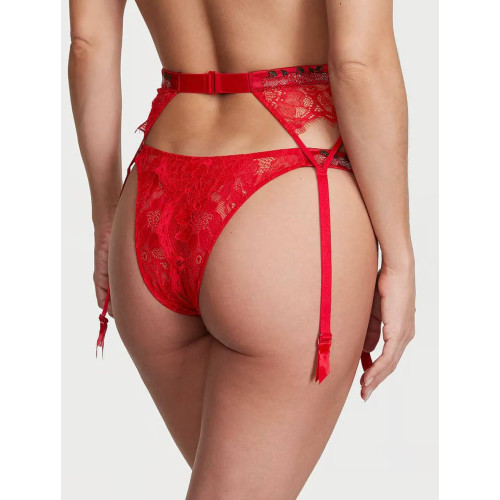 Пояс Для Панчіх Victoria’s Secret Very Sexy Shine Strap Lace Garter Belt Cherry Red
