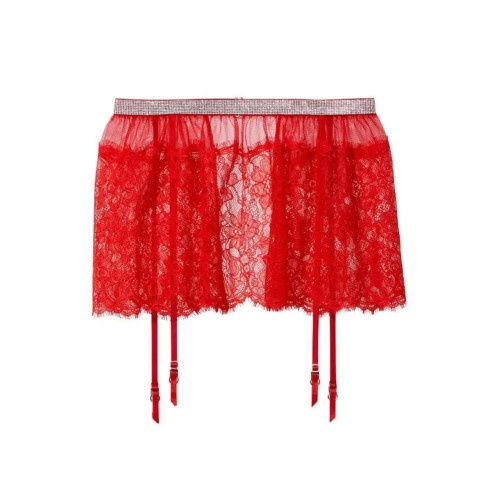 Пояс Для Панчіх Victoria’s Secret Very Sexy Shine Lace Skirt With Garters Red