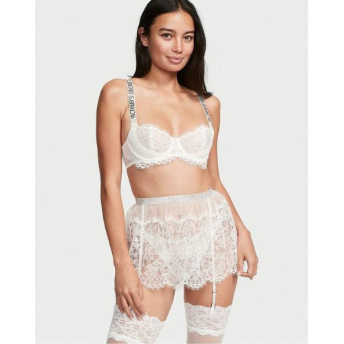 Пояс Для Панчіх Victoria’s Secret Very Sexy Shine Lace Skirt With Garters White