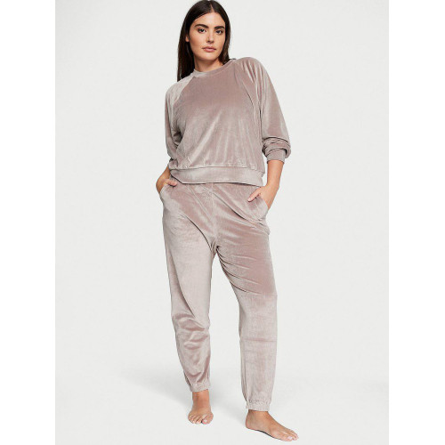 Спортивний костюм Victoria's Secret Velour Ribbed Crewneck Set Candlelight Rose