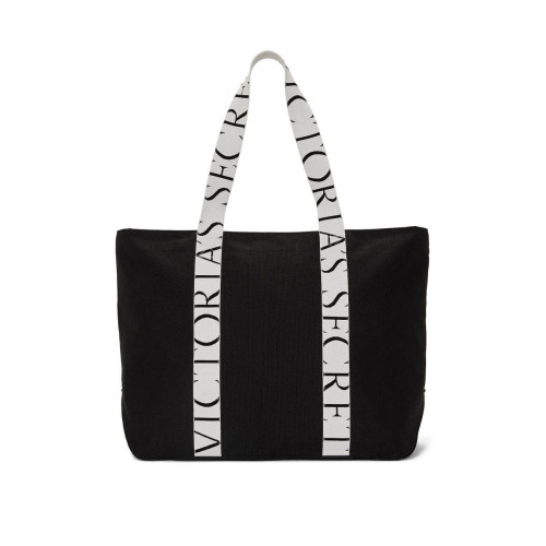 Сумка Victoria’s Secret Black Tote Bag Logo Accent White