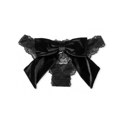 Трусики Victoria's Secret Dream Angels Lace & Velvet Bow Ouvert Cheekini Panty