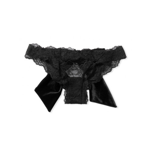 Трусики Victoria's Secret Dream Angels Lace & Velvet Bow Ouvert Cheekini Panty
