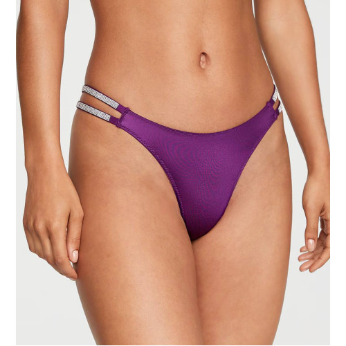 Трусики Victoria`s Secret Double Shine Strap Thong Panty Grape Soda