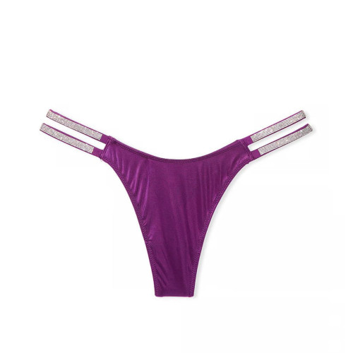 Трусики Victoria`s Secret Double Shine Strap Thong Panty Grape Soda