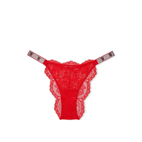 Трусики Victoria’s Secret Shine Strap Lace Brazilian Panty Lipstick