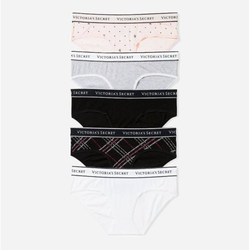 Набір Трусиків Victoria’s Secret 5-Pack Logo Cotton Hiphugger Panties Набір Трусиків Victoria’s Secret 5-Pack Logo Cotton Hiphugger Panties