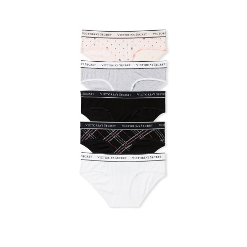 Набір Трусиків Victoria’s Secret 5-Pack Logo Cotton Hiphugger Panties Набір Трусиків Victoria’s Secret 5-Pack Logo Cotton Hiphugger Panties