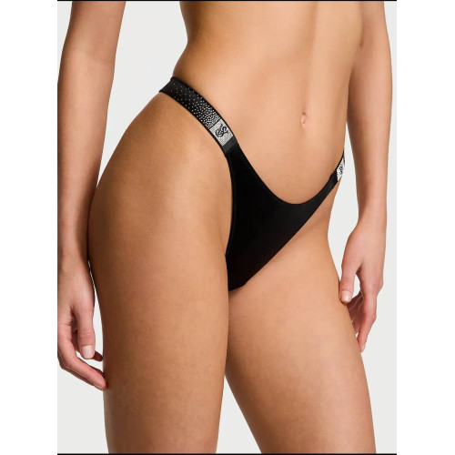 Трусики Victoria’s Secret Scattered Shine Strap Brazilian Panty Black