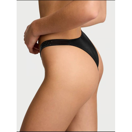 Трусики Victoria’s Secret Scattered Shine Strap Brazilian Panty Black
