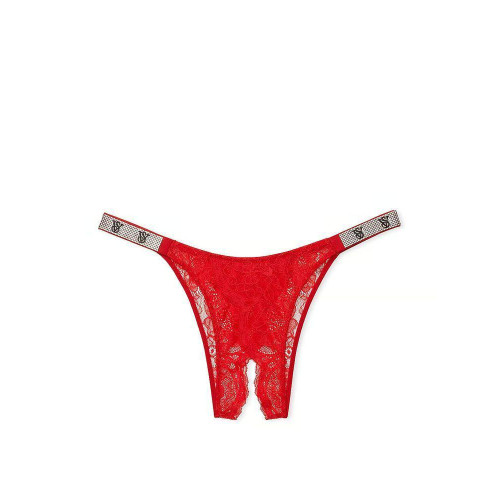 Трусики Victoria’s Secret Very Sexy Shine Strap Lace Crotchless Brazilian Panty