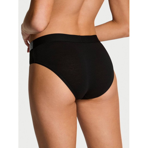 Трусики Victoria’s Secret Cotton Shine-Waist Cotton Hiphugger Panty Black