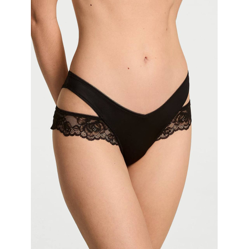 Трусики Victoria’s Secret Very Sexy Rose Lace-Trim Cut-Out Cheeky Panty Black