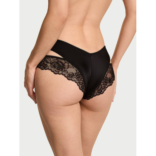 Трусики Victoria’s Secret Very Sexy Rose Lace-Trim Cut-Out Cheeky Panty Black