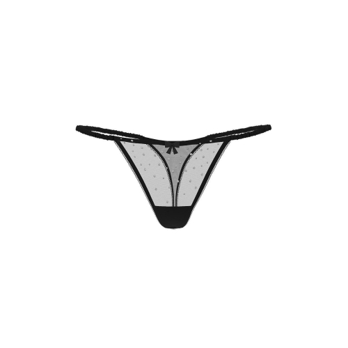 Трусики Victoria’s Secret Dream Angels Black Thong Shimmer Knickers
