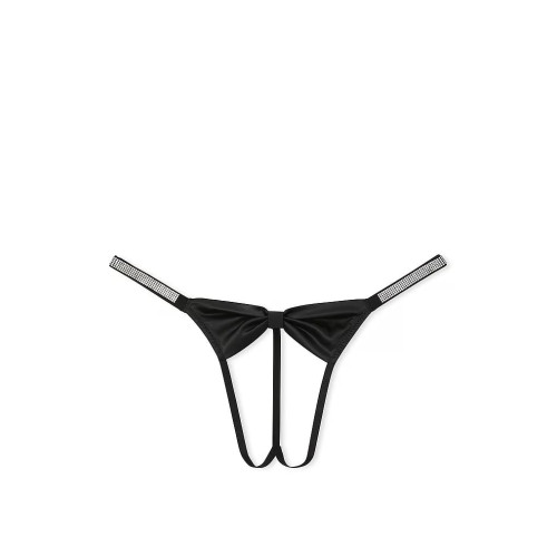 Трусики Victoria Secret Shine Bow Satin Crotchless V-String Panty 