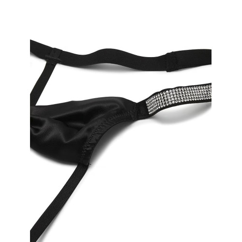 Трусики Victoria Secret Shine Bow Satin Crotchless V-String Panty 