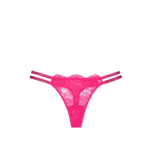 Трусики Victoria's Secret Double Shine Strap Lace Thong Panty 