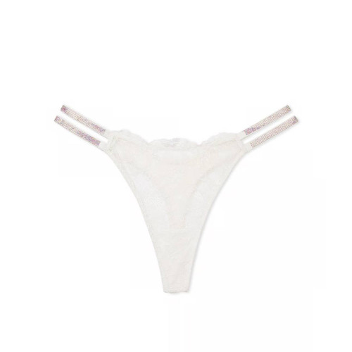 Трусики Victoria's Secret Double Shine Strap Lace Thong Panty 