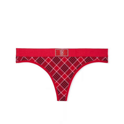Трусики Victoria’s Secret Logo Cotton Shine Patch Thong Panty