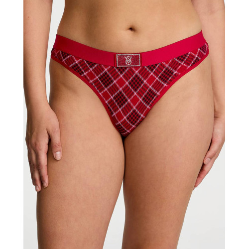 Трусики Victoria’s Secret Logo Cotton Shine Patch Thong Panty Трусики Victoria’s Secret Logo Cotton Shine Patch Thong Panty