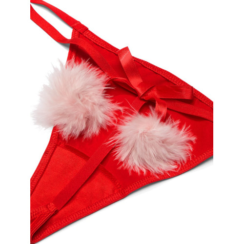 Трусики Victoria Secret Dream Angels Satin Pom Pom V-String Panty