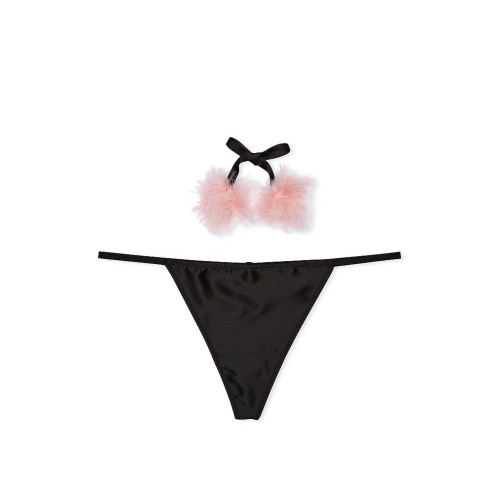 Трусики Victoria Secret Dream Angels Satin Pom Pom V-String Panty