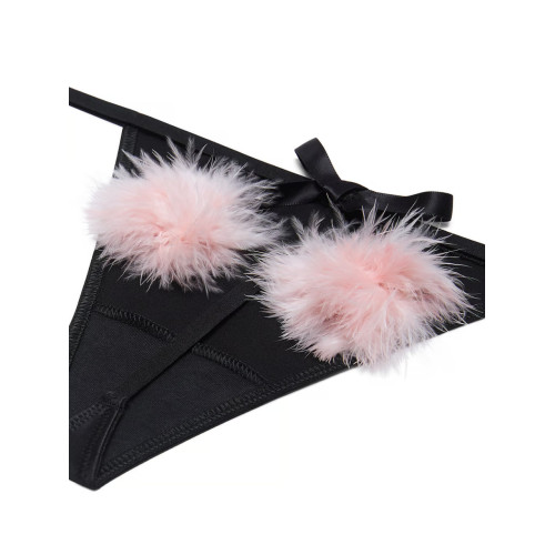 Трусики Victoria Secret Dream Angels Satin Pom Pom V-String Panty