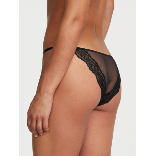 Трусики Victoria’s Secret Smooth Lace Mini String Bikini Panty Black