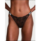 Трусики Victoria’s Secret Scattered Shine Strap Lace Thong Panty Black