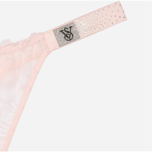 Трусики Victoria’s Secret Scattered Shine Strap Lace Thong Panty Angel Pink