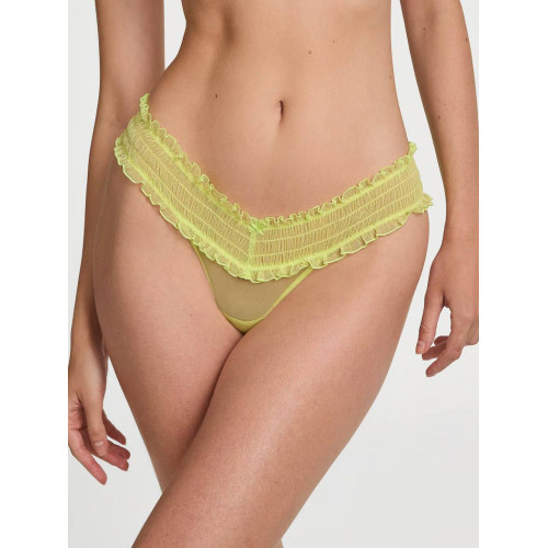 Трусики Victoria’s Secret THE LACIE Smocked Mesh Thong Panty