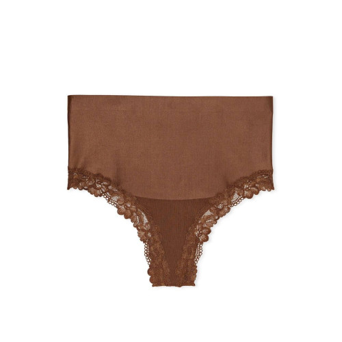 Трусики Victoria’s Secret Body by Victoria Smoothing Shimmer Lace-Trim Thong Panty