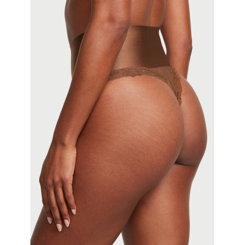 Трусики Victoria’s Secret Body by Victoria Smoothing Shimmer Lace-Trim Thong Panty