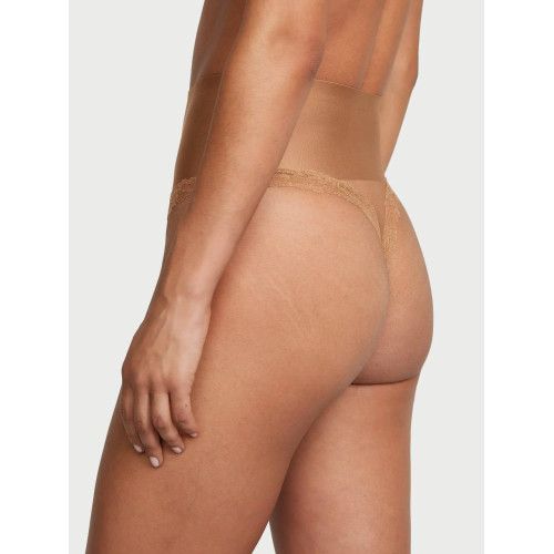 Трусики Victoria’s Secret Body by Victoria Smoothing Shimmer Lace-Trim Thong Panty
