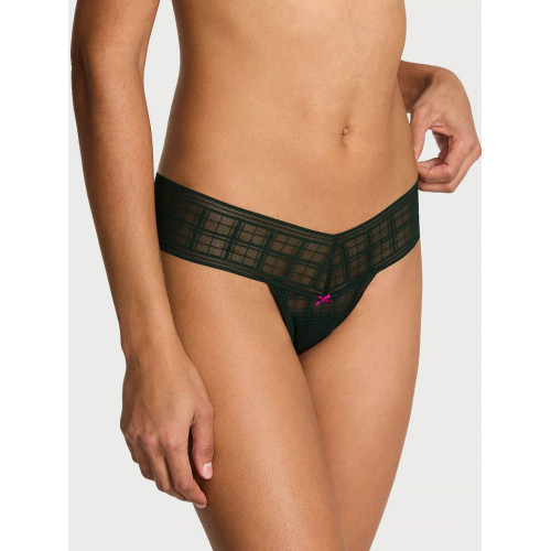 Трусики Victoria’s Secret The Lacie Plaid Lace Thong Panty