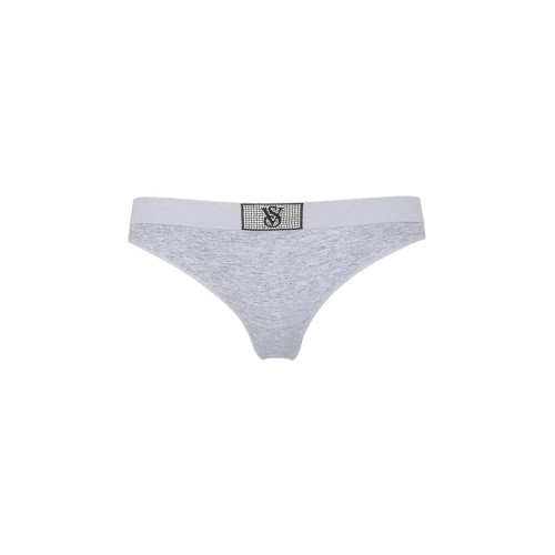 Трусики Victoria’s Secret Logo Cotton Shine Patch Velvet Thong Panty