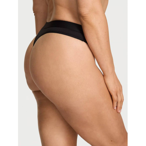 Трусики Victoria’s Secret Logo Cotton Shine Patch Velvet Thong Panty