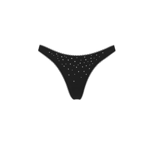 Трусики Victoria’s Secret Stretch Cotton Sparkle High-Leg Scoop Thong Panty Black