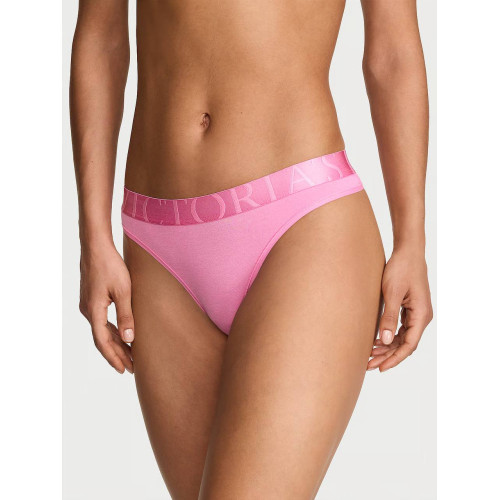 Трусики Victoria’s Secret Cotton Exploded Logo Thong Panty Pink Sugar