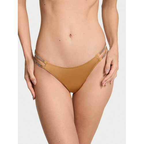 Трусики Victoria’s Secret VERY SEXY Double Shine Strap Smooth Thong Panty Palomino Gold