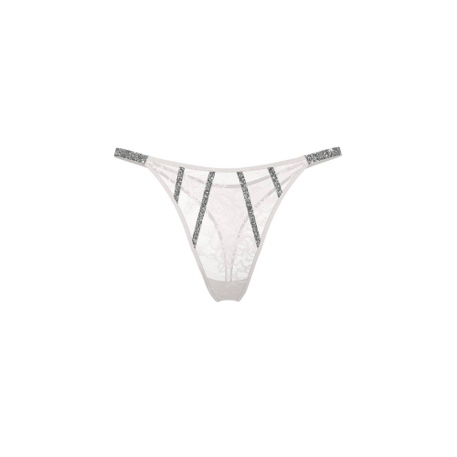 Трусики Victoria’s Secret VERY SEXY Gradient Shine Strap Rose Lace V-String Panty Coconut White