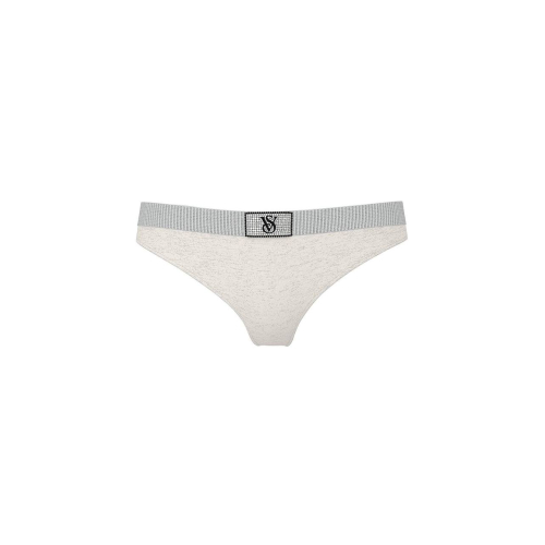 Трусики Victoria’s Secret Cotton Shine-Waist Cotton Thong Panty Stone Htr Grey