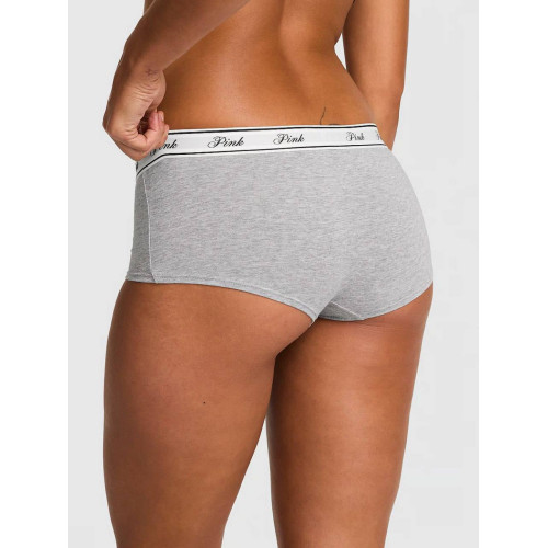 Трусики Victoria’s Secret PINK Logo Cotton Boyshorts Panty Grey
