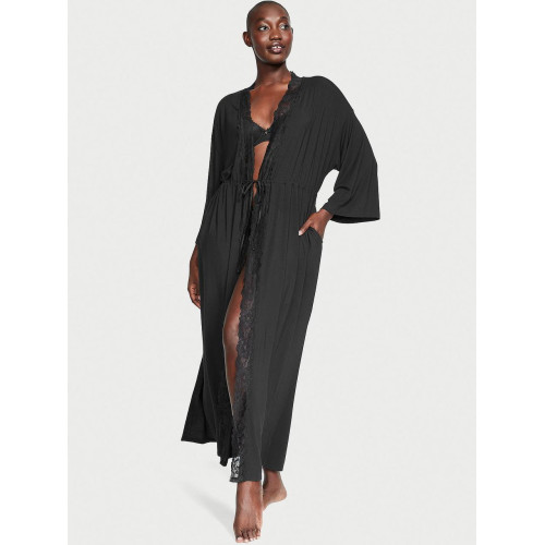 Халат Victoria’s Secret Modal & Lace Trim High-Slit Maxi Robe